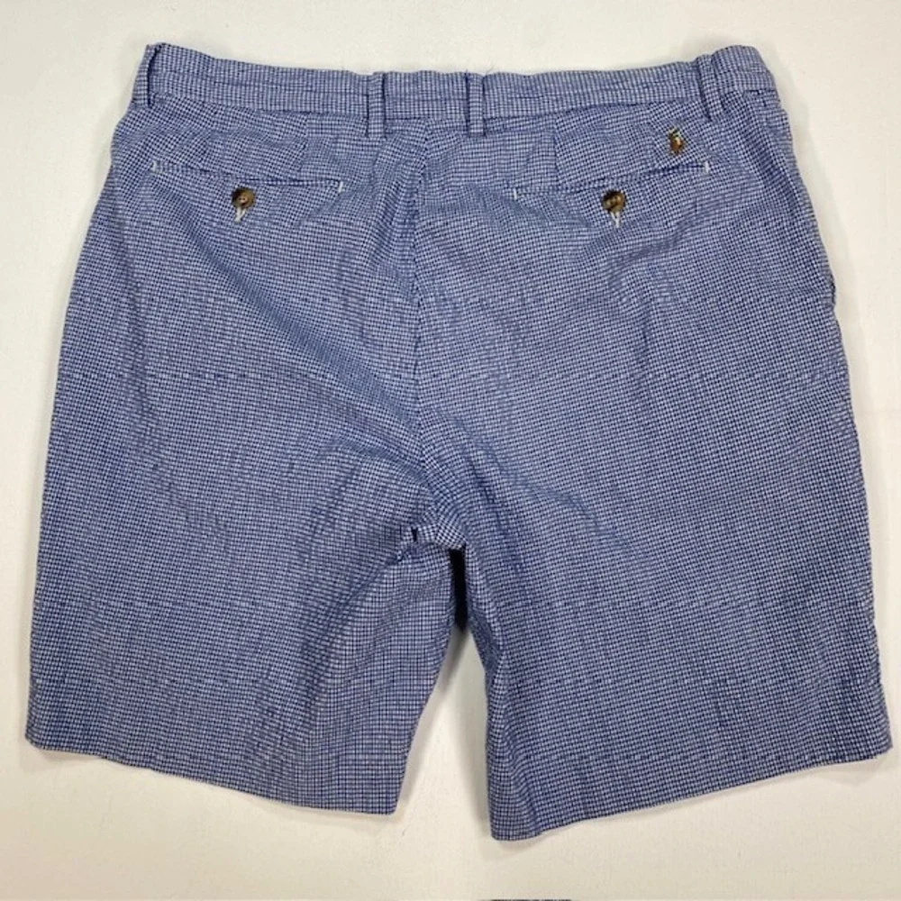 Polo Ralph‎ Lauren Mens 36 Blue White Houndstooth Stretch Classic Fit Shorts